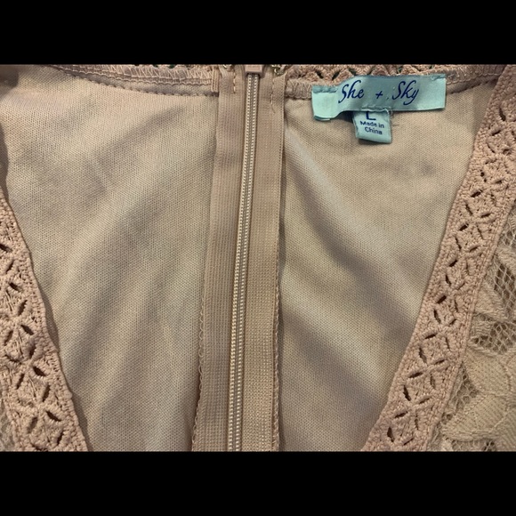 SHE + SKY Pink Star Romper Size L EUC - Picture 5 of 5